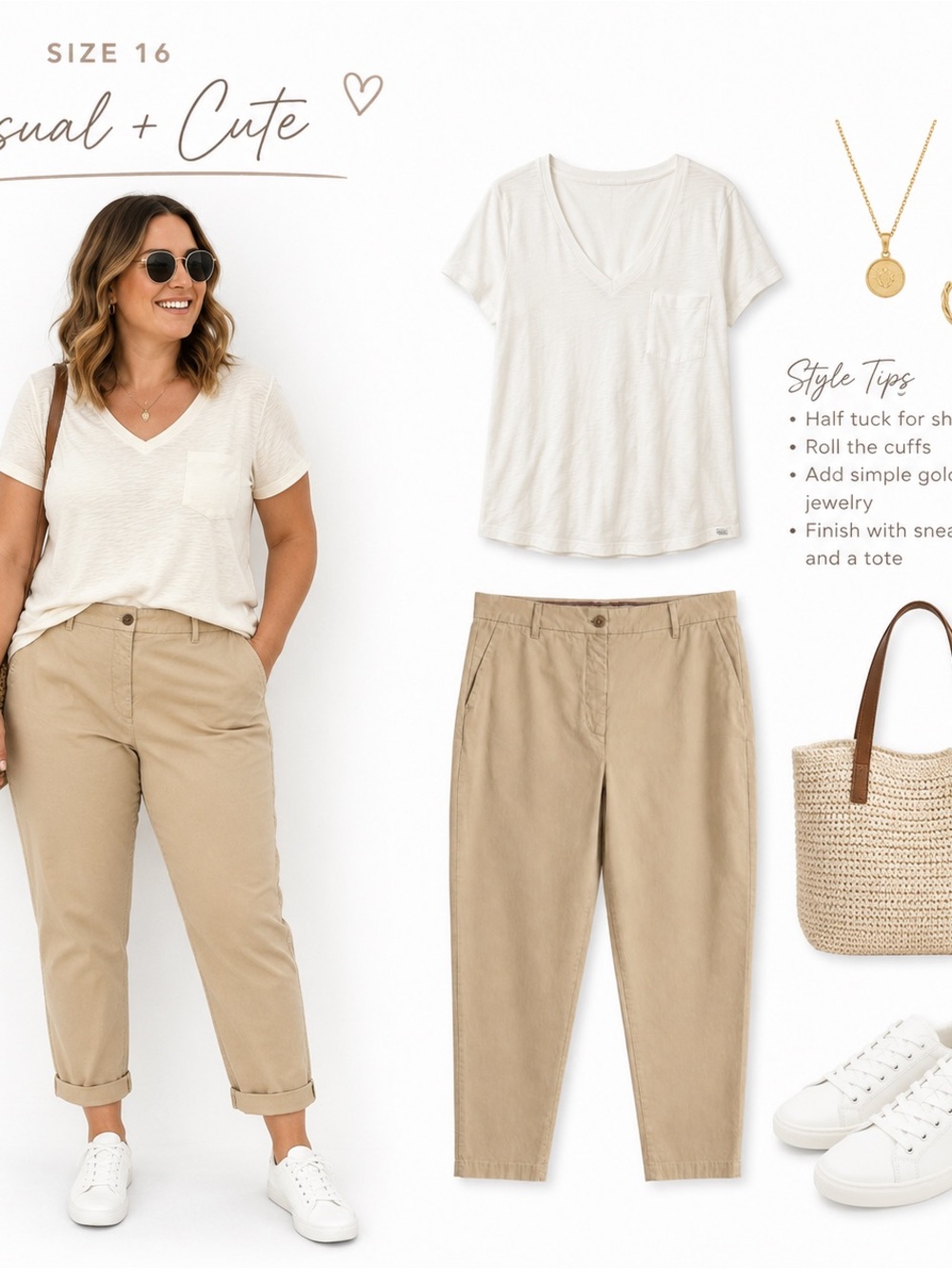Everyday Chino Pants in Khaki - Women's Casual Trousers